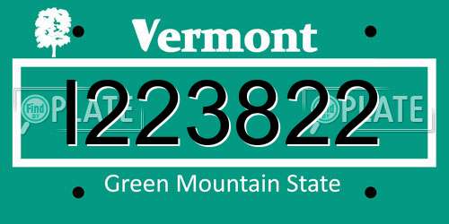 I223822 Vermont License Plate