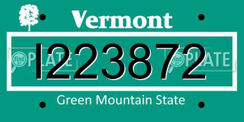 I223872 Vermont License Plate