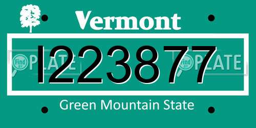 I223877 Vermont License Plate