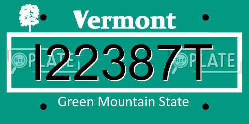 I22387T Vermont License Plate