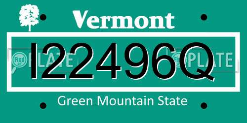 I22496Q Vermont License Plate