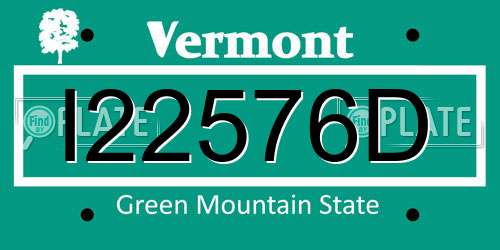 I22576D Vermont License Plate