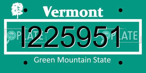 I225951 Vermont License Plate