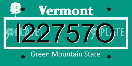 I22757O Vermont License Plate