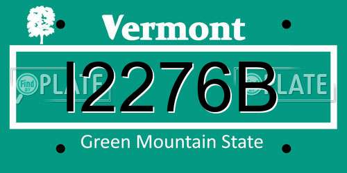 I2276B Vermont License Plate