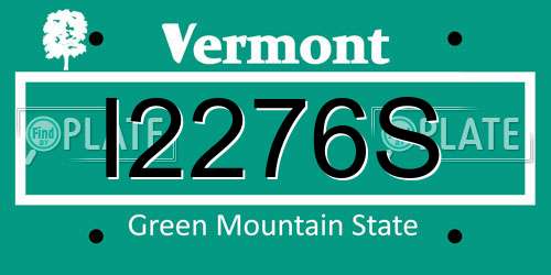 I2276S Vermont License Plate