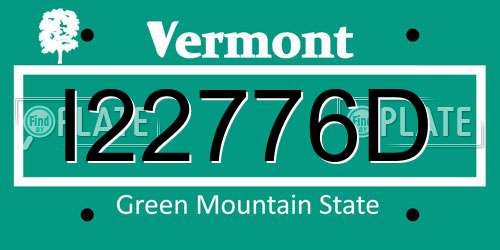 I22776D Vermont License Plate