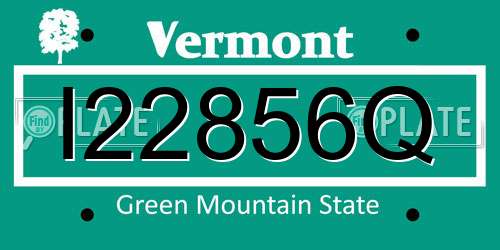 I22856Q Vermont License Plate