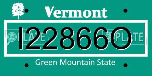 I22866O Vermont License Plate