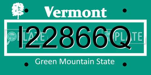 I22866Q Vermont License Plate