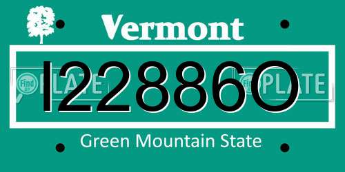 I22886O Vermont License Plate