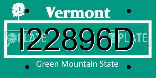 I22896D Vermont License Plate