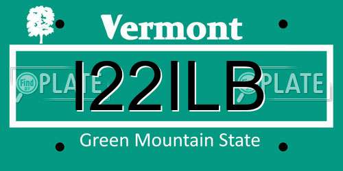 I22ILB Vermont License Plate