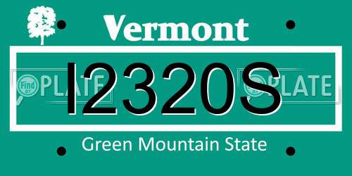 I2320S Vermont License Plate