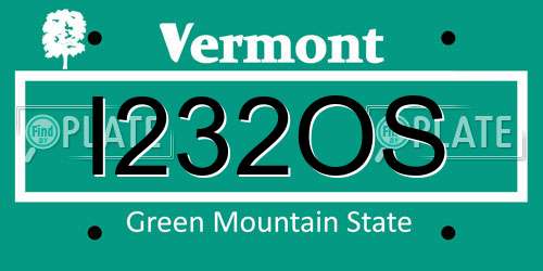 I232OS Vermont License Plate