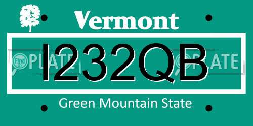 I232QB Vermont License Plate