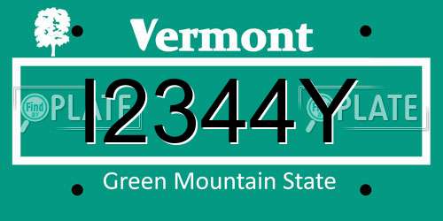 I2344Y Vermont License Plate