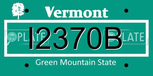 I2370B Vermont License Plate