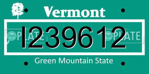 I239612 Vermont License Plate