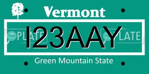 I23AAY Vermont License Plate