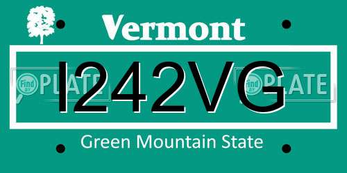 I242VG Vermont License Plate