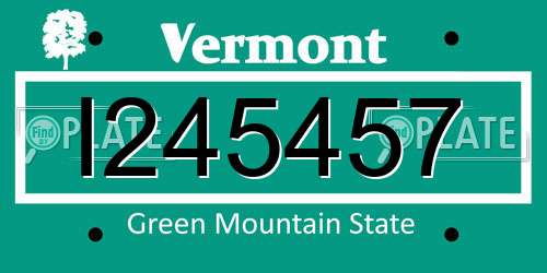I245457 Vermont License Plate