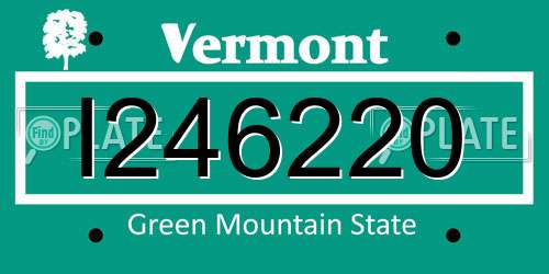 I246220 Vermont License Plate
