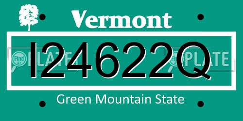 I24622Q Vermont License Plate