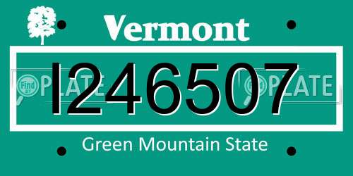I246507 Vermont License Plate