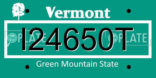 I24650T Vermont License Plate