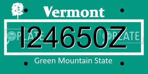 I24650Z Vermont License Plate