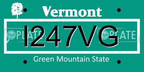 I247VG Vermont License Plate