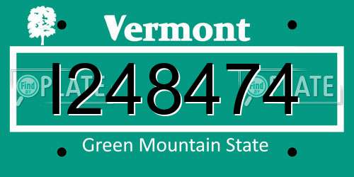 I248474 Vermont License Plate