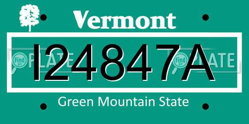I24847A Vermont License Plate