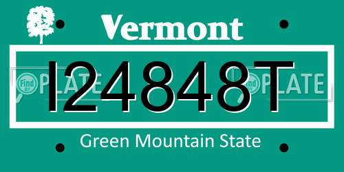 I24848T Vermont License Plate
