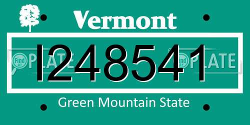 I248541 Vermont License Plate