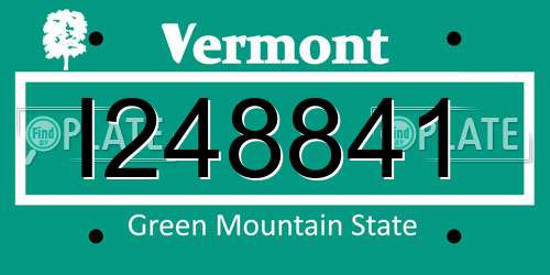 I248841 Vermont License Plate