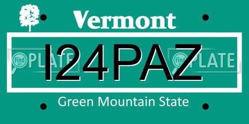 I24PAZ Vermont License Plate