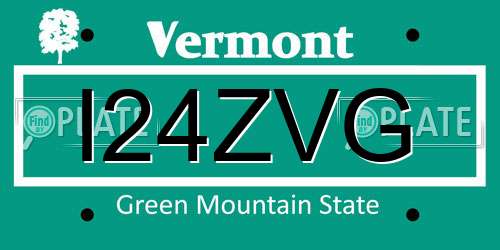 I24ZVG Vermont License Plate