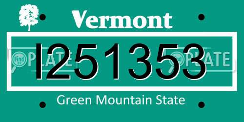I251353 Vermont License Plate