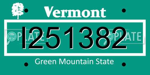 I251382 Vermont License Plate