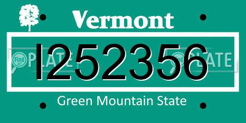 I252356 Vermont License Plate
