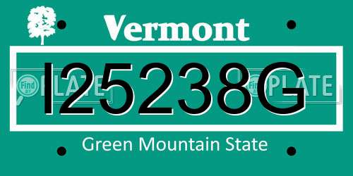 I25238G Vermont License Plate