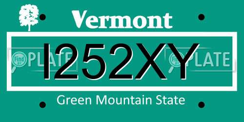 I252XY Vermont License Plate