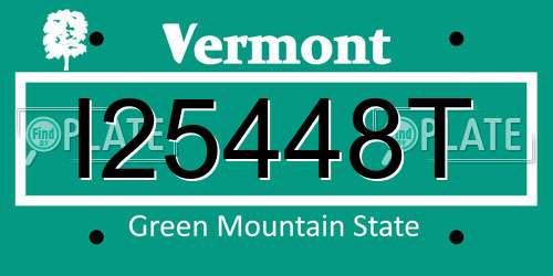 I25448T Vermont License Plate