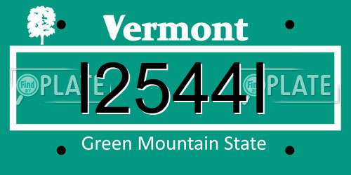 I2544I Vermont License Plate