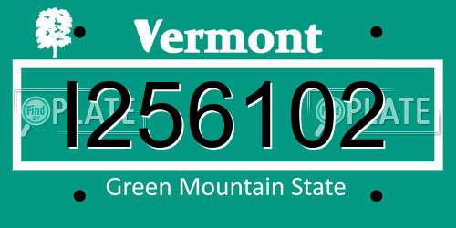 I256102 Vermont License Plate