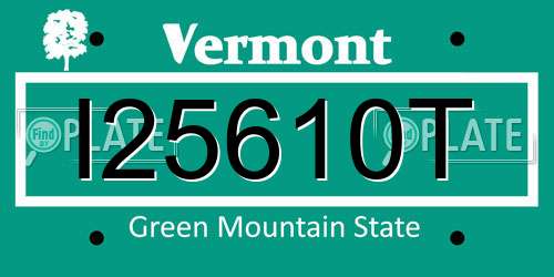 I25610T Vermont License Plate