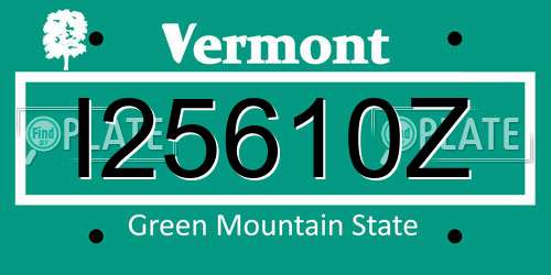 I25610Z Vermont License Plate