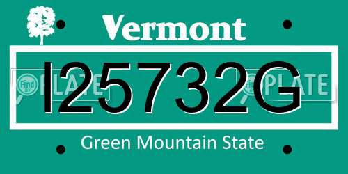 I25732G Vermont License Plate